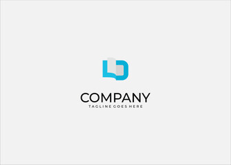Monogram Letter L D Vector Logo for Digital Document Learning Design Creative Agency Abstract Technology or Modern Corporate Brand Identity