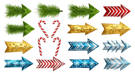 Collection of festive arrows