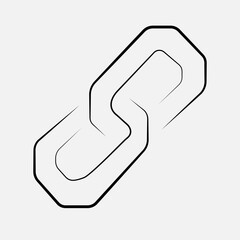 Minimalist Vector of Two Interlinked Chain Links Representing Connection
