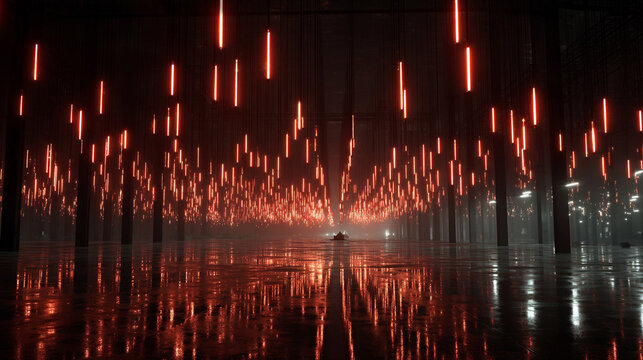 AI algorithm visualized as floating glowing lights above server racks symbolizing data processing digital intelligence cloud computing and futuristic technology in abstract visualization - Powered by Adobe