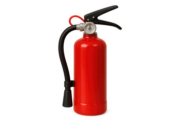Obraz premium Red fire extinguisher providing fire safety and protection, ensuring emergency preparedness and preventing hazards on transparent background