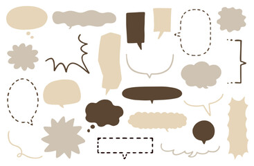 ナチュラルカラーの吹き出しセット