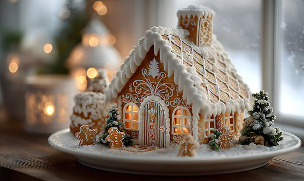 selbst gemachtes Pfefferkuchenhaus f&uuml;rs Weihnachtsfest