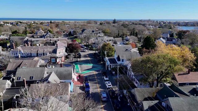 Drone Aerial Over Chatham, Cape Cod in New England
