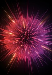 Fototapeta premium A vibrant, colorful explosion of geometric shapes radiating outward, forming a dynamic, modern abstract background design for technology ,geometric ,starburst ,illustration