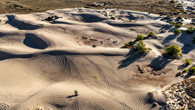 Aerial view of the Mescalero Sands North Dune Off Highway Vehicle Area, east of Roswell, New Mexico