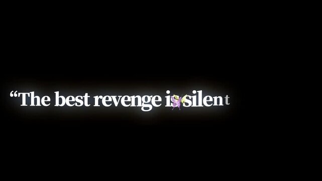 The best revenge is silent success quote with butterfly on a black background motivational image
