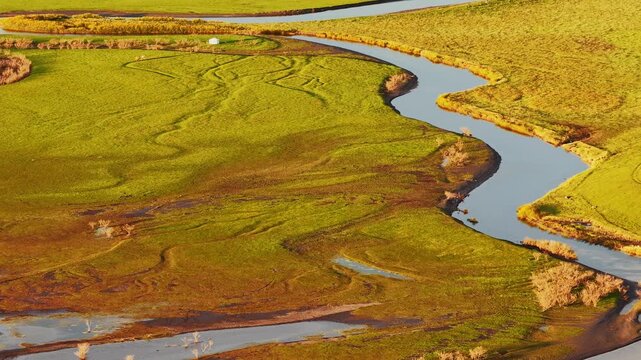 Aerial photography of the Morge River in August