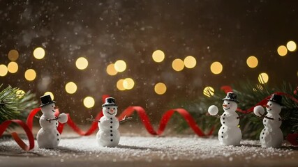 christmas with tiny snowmen - Powered by Adobe