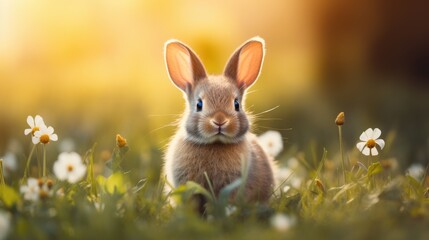 cute animal pet rabbit or bunny smiling and laughing isolated with copy space for easter background, rabbit, animal, pet, cute, fur, ear, mammal, background, celebration, generate by AI