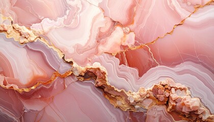 Elegant Pink and Gold Marble Texture Abstract Background.