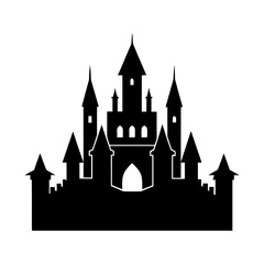 Obraz premium Silhouette of an old castle vector illustration