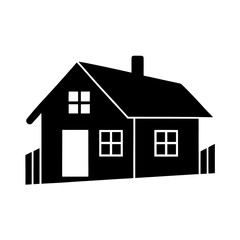 rural house on white background