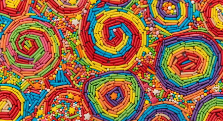 colorful candy sprinkles abstract swirl pattern background