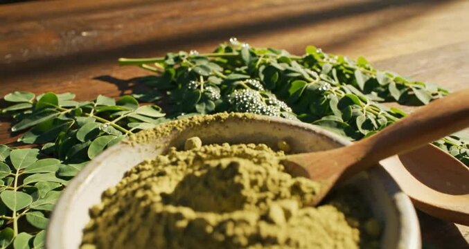 Moringa Oleifera: Fresh Leaves and Potent Powder for Natural Wellness