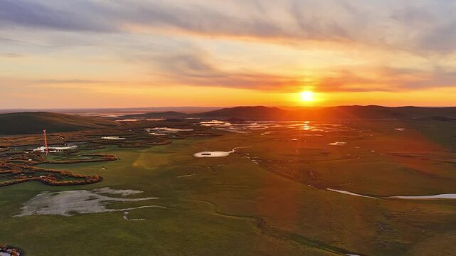 Aerial photography of the Morge River in August