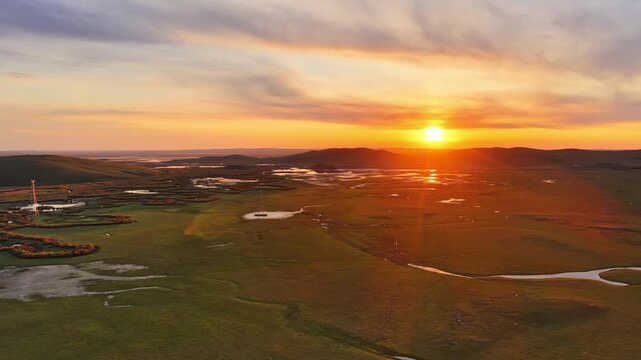 Aerial photography of the Morge River in August