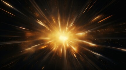 Fototapeta premium Golden light rays bursting from a central point