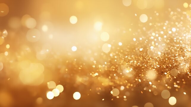 Golden bokeh background with shimmering sparkles - Powered by Adobe