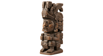 Ancient Mayan figure carved from wood