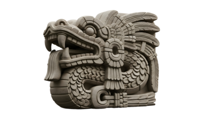 Ancient stone serpent head carving