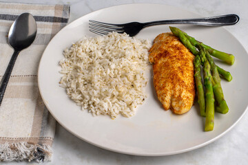  seasoned chicken breast with rice