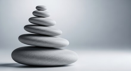 Balanced Stacked Stones Symbolizing Serenity and Harmony	