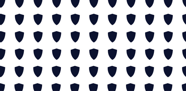 Security shield seamless pattern. Shield protection vector geometric illustration. Stock vector illustration