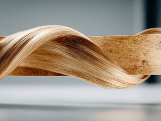 a close-up view of a part of a wooden branch with a blurred background