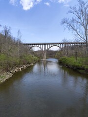 bridge over the river in summer