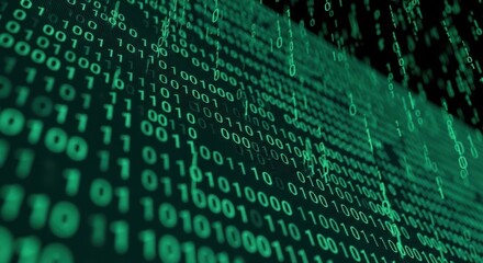 Digital data stream flowing in abstract futuristic cyberspace	