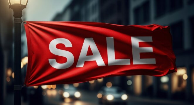 Big Black Friday Sale Banner - Red Flag Announcement