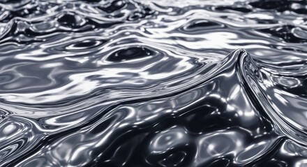 Abstract Metallic Liquid Surface Flowing Waves Reflections	