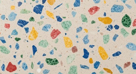 Vibrant Terrazzo Floor with Colorful Aggregate Details	