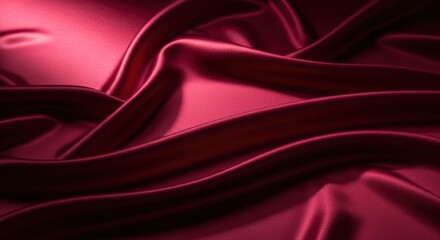 Luxurious Deep Red Silk Fabric Texture Background	