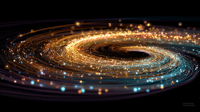 Digital spiral forms from neural light trails representing thought processes cognition and data flow symbolizing technology imagination and the dynamic patterns of the mind - Powered by Adobe