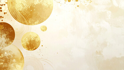 金色の円が輝く高級感のある抽象背景