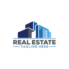 Abstract real estate building logo template. logo icon for building, architecture, house, apartment, hotel, modern style logo