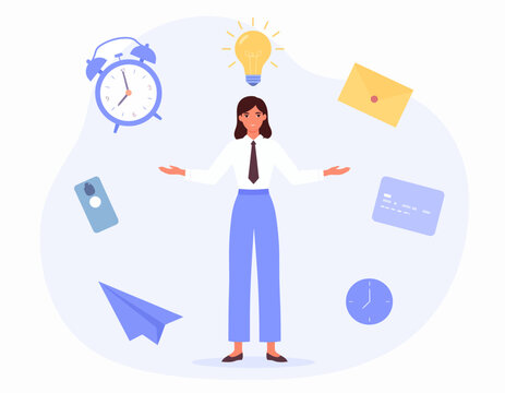 Juggling Multiple Tasks and Responsibilities A Businesswoman Managing Her Busy Schedule with Efficiency and Focus