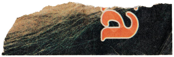 Torn piece of black vintage magazine cover, isolated faded paper element for creating collage