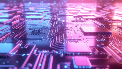 Doutone Circuit Board High-Tech Electronics with Neon Glow