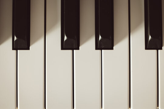 close up piano keys
