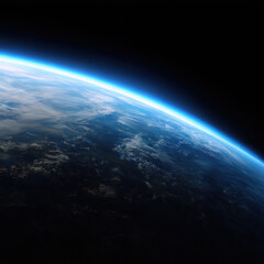Fototapeta premium Exploring earth from space a captivating view of our planet's surface outer space digital art cosmic environment wide-angle perspective
