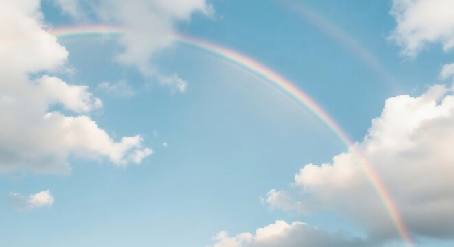 Soft blue sky with fluffy white clouds