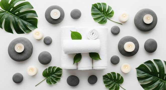 Top view of spa essentials
