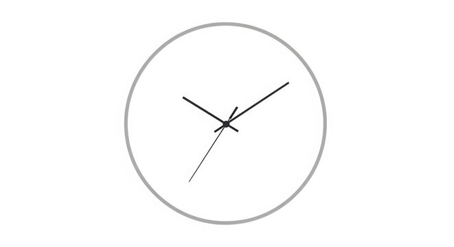 Simple clock illustration with grey border.