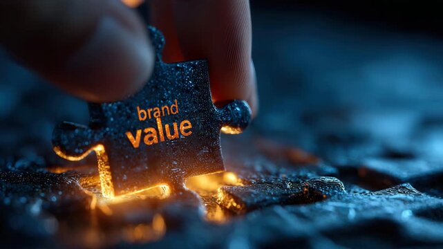Building brand value with a final puzzle piece for business success and competitive advantage in a modern world of strategy and innovation