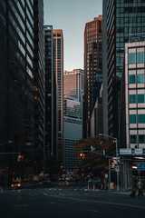 New York City street scene, financial district NYC