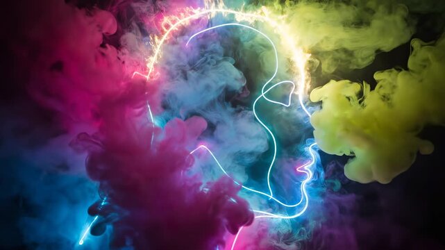 Neon Mindscape - A Vibrant Exploration of Consciousness and Creativity.
