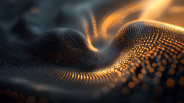 Floating microchip forming abstract spiral patterns symbolizes technology innovation and digital complexity representing futuristic circuits connectivity and the flow of information